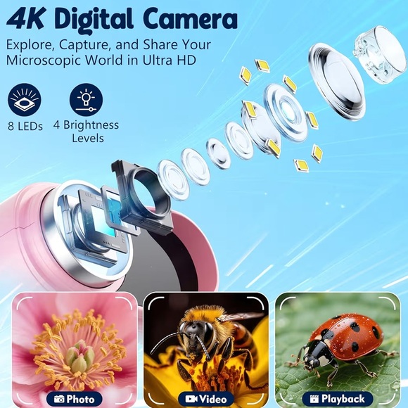 Pink Handheld Kids Microscope - Picture 3 of 5